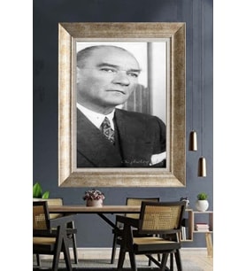 Gümüş Çerçeveli Atatürk Tablo za287