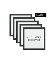 5 Adet Çerçeve Seti Tablo Seti Boş Çerçeve Masa üstü Çerçeve  Hediyelik Çerçeve ÖZC-AİLESETİ18LİK-5Lİ (Siyah)