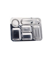 Paslanmaz Çelik 304 Kalite Self Servis Tabldot Kahvaltılık Altı Gözlü 0,6 Mm 27x19,5 Cm