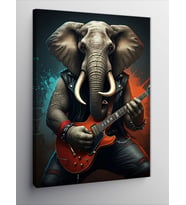 Kanvas Tablo Gitar Çalan Fil