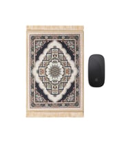 Bursa İpek Bej Dekoratif Küçük Halı Mousepad