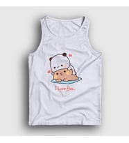 Presmono Unisex Beyaz Love Sevgili Sevgililer Günü Hediye Bubu Dudu Atlet 481018tt