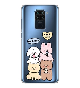 Xiaomi Redmi Note 9 Uyumlu Sevimli Ayıcıklar Desenli Şeffaf Telefon Kılıfı