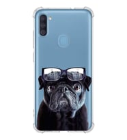PrintiFy Samsung Galaxy M11 Uyumlu Köpek 3 Baskılı Şeffaf Köşe Korumalı Antişok Kılıf