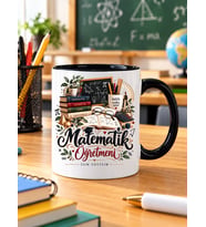 Kişiye Özel Matematik Öğretmeni Kupası İsimli Öğretmenler Günü Hediyesi 11 Oz Kupa Bardak