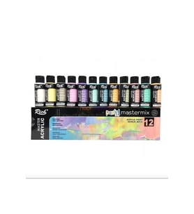 Mastermix Pastel Akrilik Boya Seti 12 Renk x 60cc (Pastel Aşı)