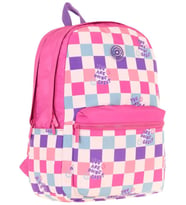 Kaukko Nature Kız Çocuk Üç Bölmeli Pembe Dama Desenli Okul Sırt Çantası - K1787 (Çok Renkli)