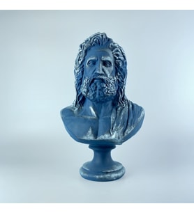 Zeus 'Silver Tone' Dekoratif Heykel, Pop Art Roma Yunan Heykelleri