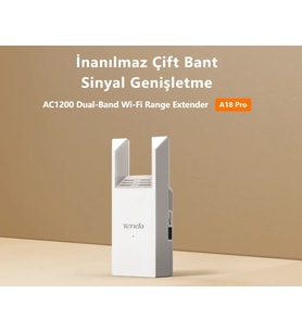 Tenda A18 Pro AC1200 2 Antenli 2.4/5GHz Wifi Menzil Genişletici Wifi Range Extender Gigabit Port