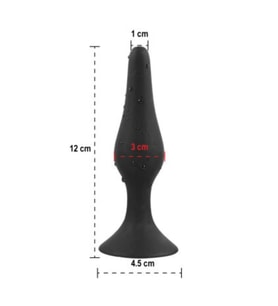 LOVEX 12 cm. Vantuzlu Medikal Silikon Yumuşak Açıcı Alıştırıcı Siyah Fantazi Tıkaç ince Butt Plug
