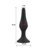 LOVEX 12 cm. Vantuzlu Medikal Silikon Yumuşak  Açıcı Alıştırıcı Siyah Fantazi Tıkaç ince Butt Plug