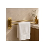 Mat Gold Havluluk Çiftli Asklılı Havluluk Hareketli Sistem Mat Gold Banyo H