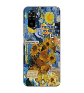Xiaomi Redmi Note 10 / Note 10S Uyumlu Van Gogh Tasarımlı Şeffaf Telefon Kılıfı