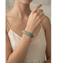 Valmont Accessories Kadın Gold Renk Mint Yeşili Mermer Desenli Kalın Bileklik