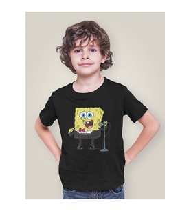 Sunucu Süngerbob Baskılı Unisex Çizgi Film Çocuk Tişört (1-12 Yaş)