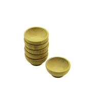 6 ADET MİNİ AHŞAP BAMBU LOKUMLUK - ÇEREZLİK KASE DERİNLİK: 1.5CM - ÇAP: 6.2CM (5343)
