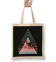 Transgender Pride Layered Galaxy Triangles 01 Bez Çanta Uzun Saplı