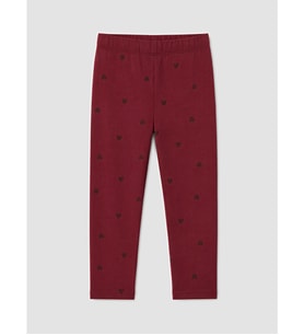 LCW Kids Bordo Kalp Baskılı Kız Çocuk Tayt