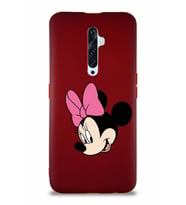 Oppo Reno 2Z Soft Premier Kapak Minnie Mouse-B Tasarımlı Silikon Kılıf - Mürdüm (Şeffaf)