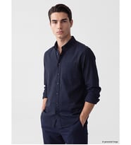 LCWAIKIKI Classic Lacivert Regular Fit Armürlü Erkek Gömlek