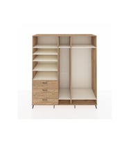 Kronos Dolap 9 Raflı 3 Çekmeceli 3 Askılı 220x59x243 Çam-Aytaşı/Çam