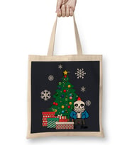 Sans Around The Christmas Tree Undertale Bez Çanta Uzun Saplı