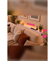 1. Sınıf Beyaz MDF AuraTech LED’li Koltuk Arkası Dresuar Prizli Şarjlı Raf Konsol 150x80x12