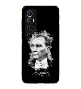 Xiaomi  Mi 10 Ultra  Kamera Korumalı Kapak Atatürk Tasarımlı Şeffaf  Kılıf