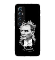 Xiaomi  Mi 10 Ultra  Kamera Korumalı Kapak Atatürk Tasarımlı Şeffaf  Kılıf
