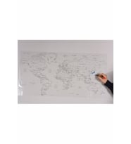 110cm-56cm Dünya Haritası + kalem