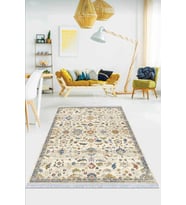 Çok Renkli Vintage Dokuma Pamuk Taban Kaymaz Kilim KLM191
