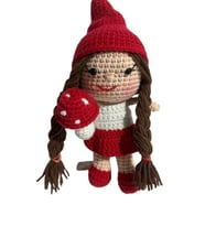 Maskot Mantar Kız Amigurumi Organik Anahtarlık Oyuncak