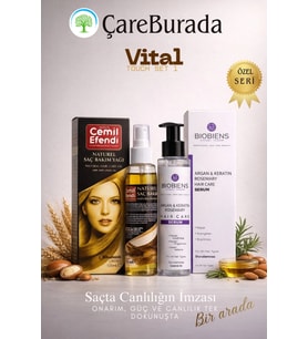 Vital Touch Set 1 - Cemil Efendi Naturel Saç Bakım Yağı 125 ml + Biobiens Argan & Keratin Saç Bakım