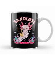 Cute Saxolotl Adorable Sax Playing Axolotl Pun Kupa Bardak Porselen