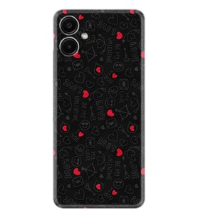 Samsung Galaxy A06 Kılıf Boutique Baskılı Resimli Siyah Kalp ve Ok Pcode -064