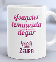 Kişiye Özel Yengeç Aslan Burcu Hediye Kupa Bardak Doğum Günü Hediyesi (Beyaz)