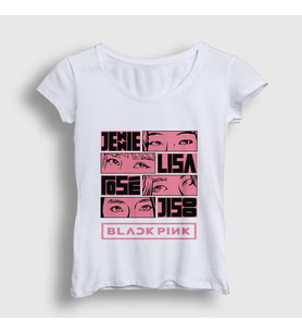 Presmono Kadın Beyaz Comics Blackpink T-Shirt 19359tt