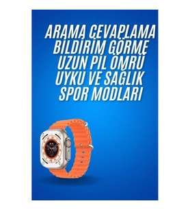 Mey İthalat® Ultra Akıllı Saat 49 Mm Çift Kordonlu Arama Cevaplama Bluetooth Bağlantılı