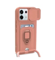 Xiaomi Redmi Note 13 Pro 5g Kılıf Zuma Kartvizitli Yüzüklü Silikon - Pembe
