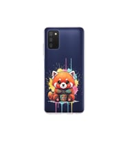 Samsung Galaxy A03S ile Uyumlu Splash Tilki Tasarımlı Şeffaf Silikon Kılıf