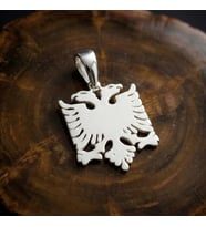 Gümüş Çift Başlı Kartal Kolye Ucu 925 Ayar Gümüş Unisex Çift Başlı Kartal Figürlü Kolye Ucu