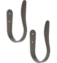 Galeri dekoratif perde ve perde askısı, 2'li set, koyu gri (gunmetal)