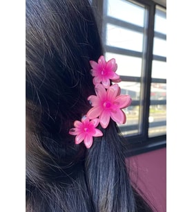 Caş Dekorasyon Pembe Renk Çiçek Figürlü Mandal Toka