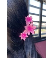 Caş Dekorasyon Pembe Renk Çiçek Figürlü Mandal Toka