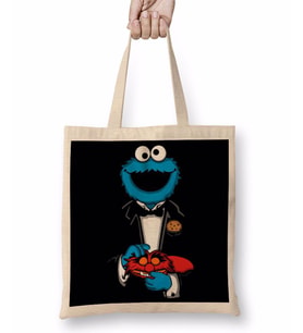 Cookie Monster Phone Case Kurabiye Canavarı Bez Çanta Uzun Saplı