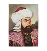e38 EL İŞÇİLİĞİ  ERTUĞRUL GAZİ YAĞI BOYA RESİM 73*50 cm  - 6131