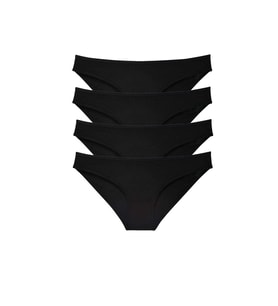 Mulvxbrf Brf02 4 Adet Süper Eko Set Likralı Kadın Slip Külot Siyah (Mulvix)