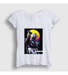 Presmono Kadın Beyaz Thom Yorke Radiohead T-Shirt 104658tt (Beyaz)