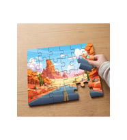 Çölde Uzun Yol Tasarımlı 24 Parça Ahşap Çocuk Puzzle MPK1096