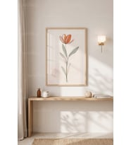 Minimalist Çiçek Sanatı 1. Kalite Ahşap Çerçeveli Tablo